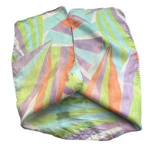 Vintage Rectangle Geometric Shawl Scarf Lightweight Neck Wrap Polyester Multi